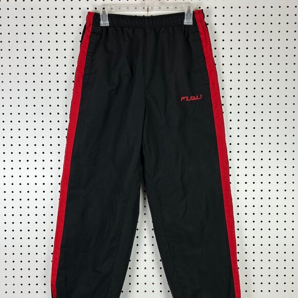 FUBU 90s Track Pants Medium Blue Red Black Hip Hop Baggy Pockets Workout Set - Picture 2 of 6